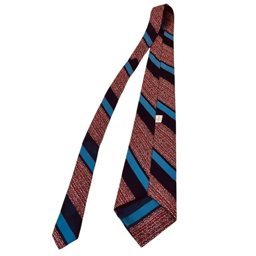 Vintage DACRON Polyester Red Blue Stripe 53